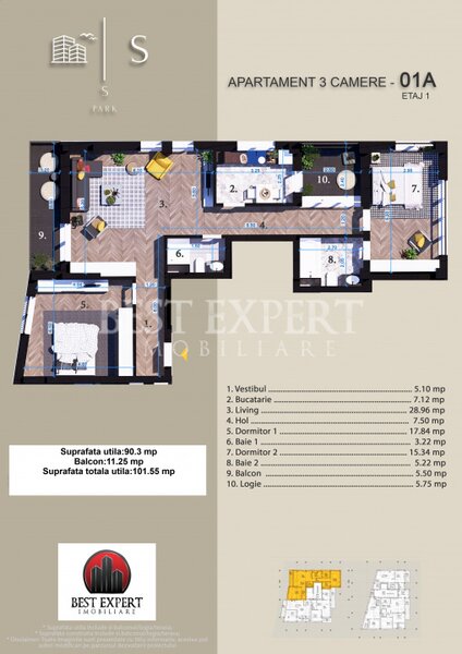 Titan, Pallady, 3 camere zona linistita, acces rapid STB 5 min.
